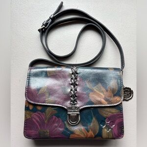 Patricia Nash Bianco Crossbody Organizer In An Exquisite Floral Leather Design